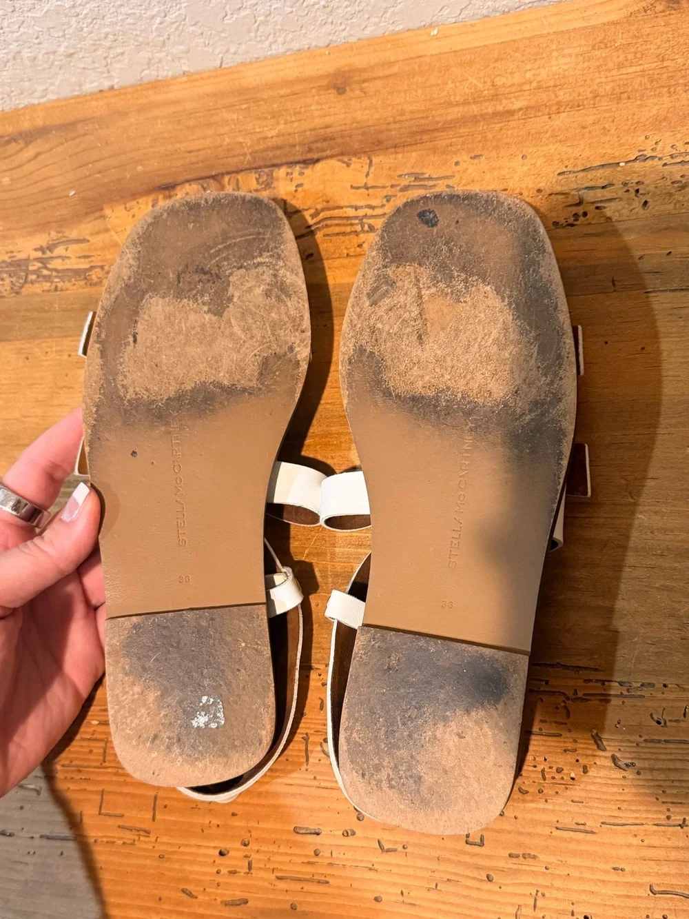 Stella McCartney Slingback Faux Leather Buckle Sandals
